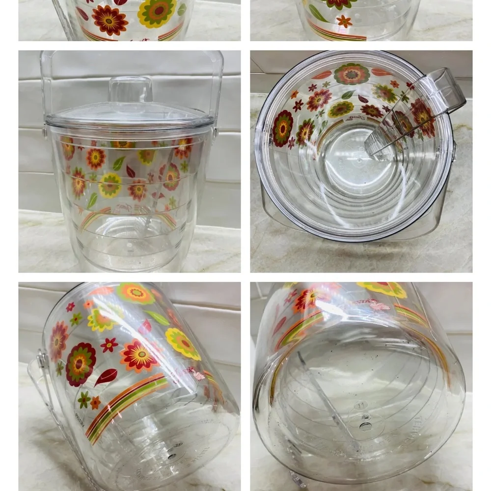 RARE FIESTA FIESTAWARE Ice Bucket Cooler with Lid flowers red orange yel…